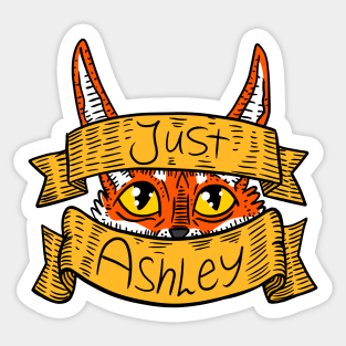 just Ashley, a hand drawn illustration. personalized gift for ash. Sticker